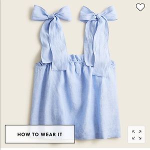 J Crew Tie Strap Linen Tank